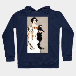 Woman holding cats (1897) by Edward Penfield. Hoodie
